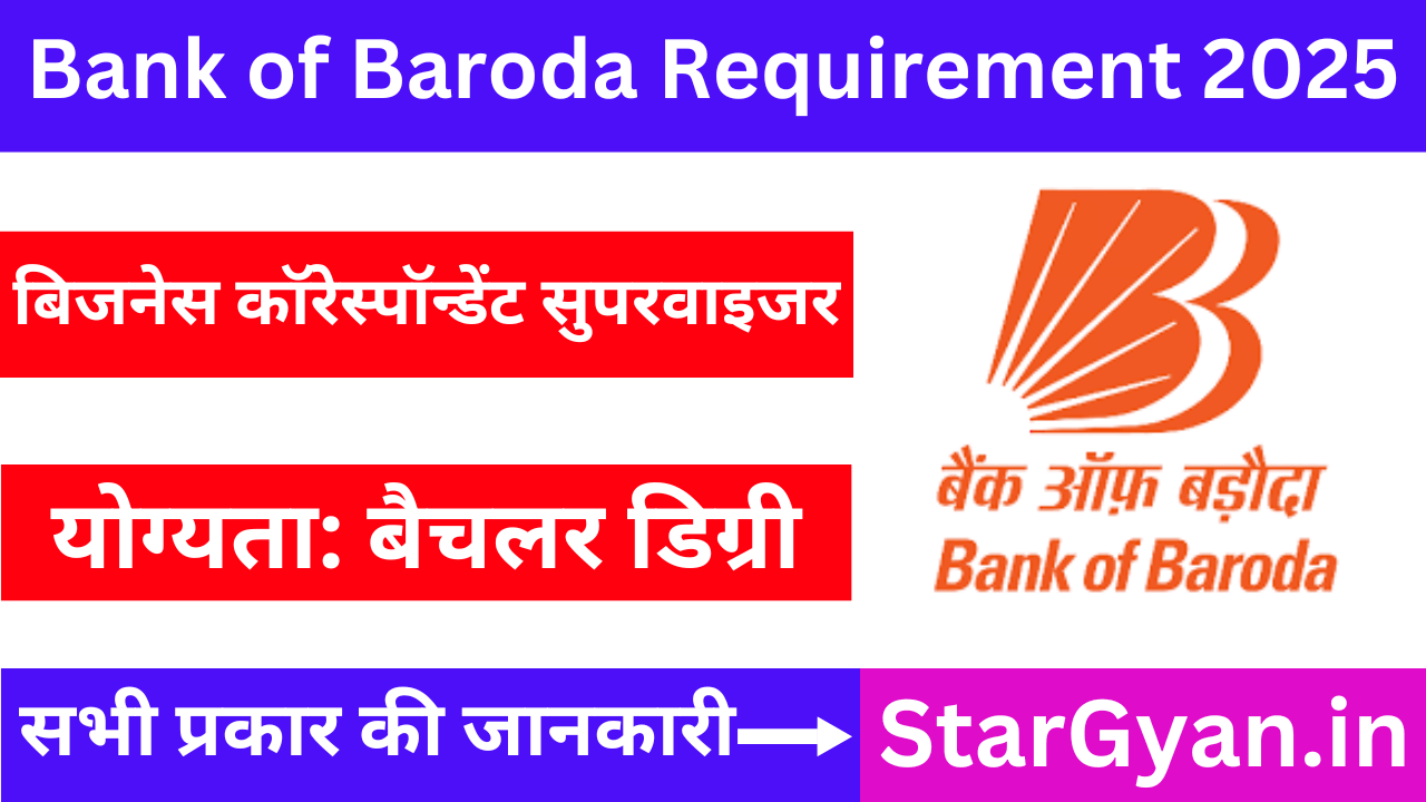 Bank of Baroda Requirement 2025