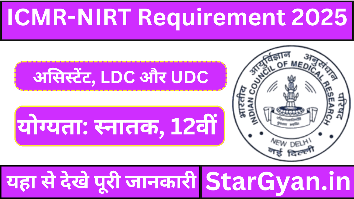 ICMR-NIRT Requirement 2025